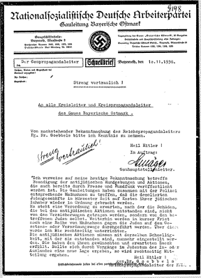 Goebbels order 10 November 1938