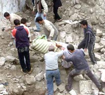 digging rubble