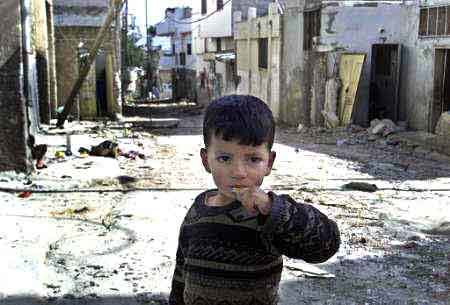 A Palestinian boy 