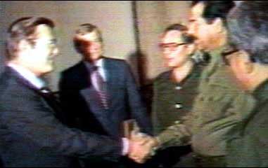 Pitt140403 7 Rumsfeld Saddam