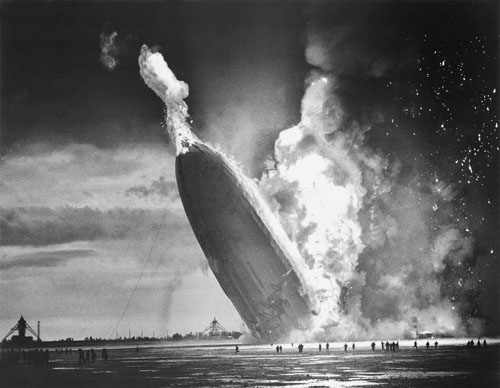 Hindenburg crashes